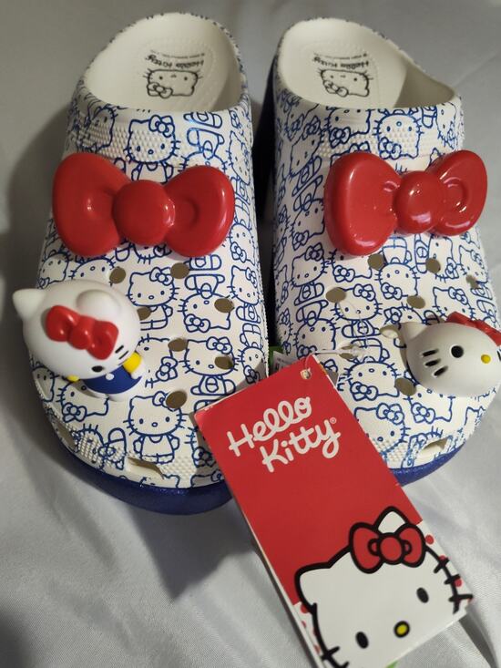 CROCS Shoes - Hello Kitty x Crocs Siren Clog Platform Sandals Blue Glitter Women 11 New